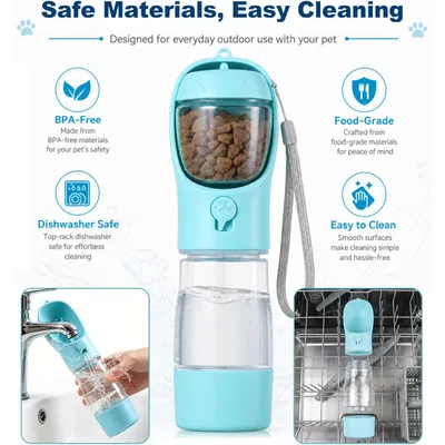 HausPets 3in1 Hundeflasche 350ml Napf Snacks Beutel HausPets 3in1 Hundeflasche 350ml Napf Snacks Beutel