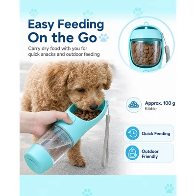 HausPets 3in1 Hundeflasche 350ml Napf Snacks Beutel HausPets 3in1 Hundeflasche 350ml Napf Snacks Beutel