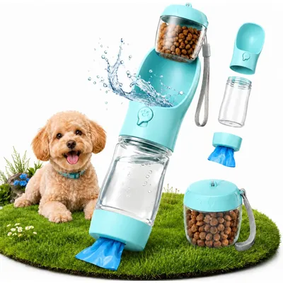 HausPets 3in1 Hundeflasche 350ml Napf Snacks Beutel HausPets 3in1 Hundeflasche 350ml Napf Snacks Beutel