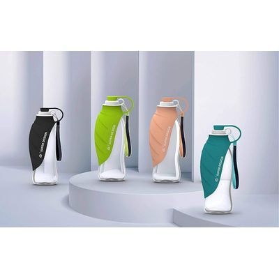 HausPets Bouteille Eau Chien Silicone 580ML Vert Pliable