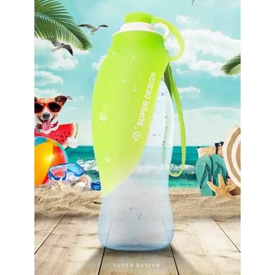 HausPets Wasserflasche Hund Silikon 580ML Grün Faltbar HausPets Wasserflasche Hund Silikon 580ML Grün Faltbar