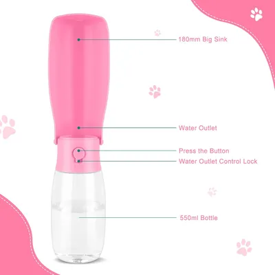 HausPets Wasserflasche Hund 300ML Verriegelung Aktivkohlefilter HausPets Wasserflasche Hund 300ML Verriegelung Aktivkohlefilter