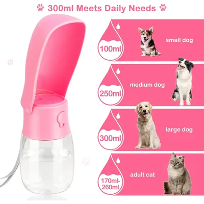 HausPets Wasserflasche Hund 300ML Verriegelung Aktivkohlefilter HausPets Wasserflasche Hund 300ML Verriegelung Aktivkohlefilter