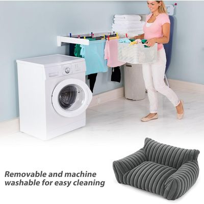 HausPets Cama ortopédica lavable para perros, color gris, 60x45cm