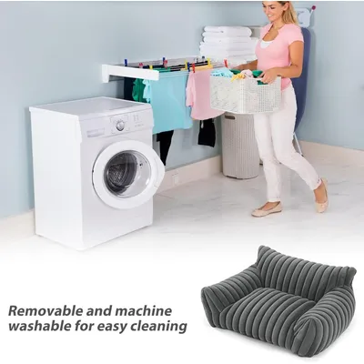 HausPets Waschbares Hundebett Grau 60x45cm Orthopädisch