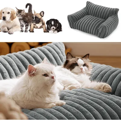 HausPets Waschbares Hundebett Grau 60x45cm Orthopädisch