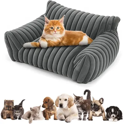 HausPets Waschbares Hundebett Grau 60x45cm Orthopädisch