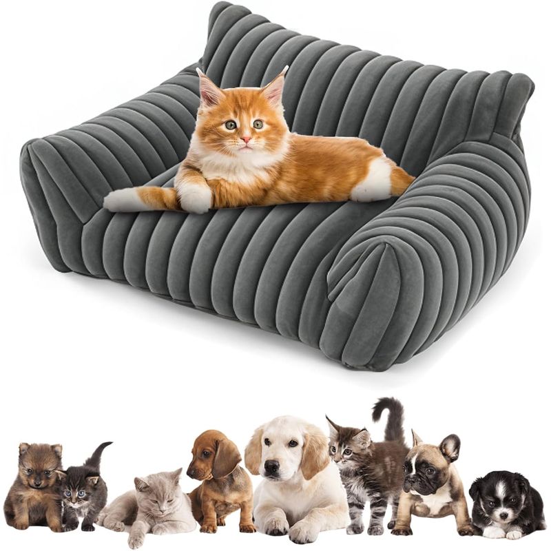 HausPets Waschbares Hundebett Grau 60x45cm Orthopädisch