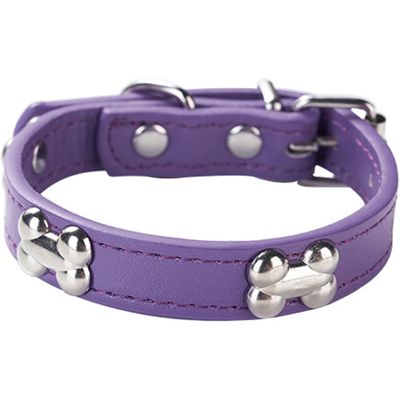 HausPets Hundehalsband Kunstleder Gepolstert Lila S