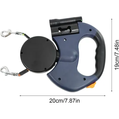 5 m lange Doppel-Einziehleine, 360°-LED, reflektierend, blau 5 m lange Doppel-Einziehleine, 360°-LED, reflektierend, blau