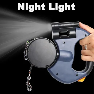5 m lange Doppel-Einziehleine, 360°-LED, reflektierend, blau 5 m lange Doppel-Einziehleine, 360°-LED, reflektierend, blau
