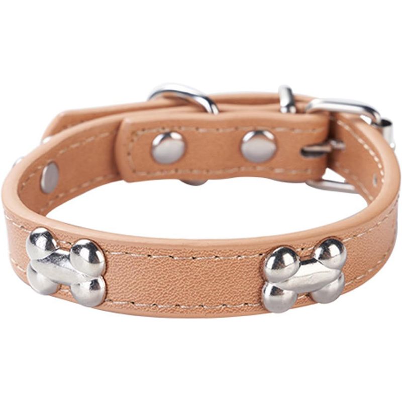 HausPets Hundehalsband Kunstleder Gepolstert Khaki S