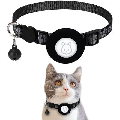 HausPets Katzenhalsband Reflektierend AirTag Nylon Verstellbar