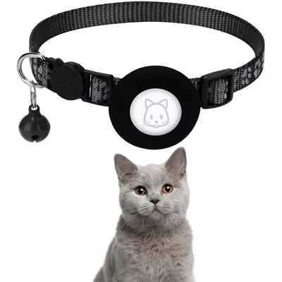 HausPets Katzenhalsband Reflektierend AirTag Nylon Verstellbar HausPets Katzenhalsband Reflektierend AirTag Nylon Verstellbar