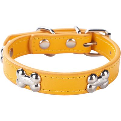 HausPets Hundehalsband Kunstleder Gepolstert Gold S