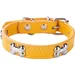 HausPets Hundehalsband Kunstleder Gepolstert Gold S