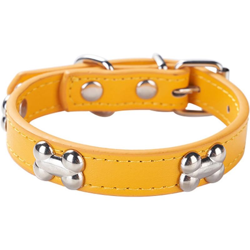 HausPets Hundehalsband Kunstleder Gepolstert Gold S