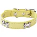 HausPets Collier Chien Cuir Synthétique Rembourré Jaune S