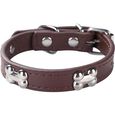 HausPets Hundehalsband Kunstleder Gepolstert Braun S