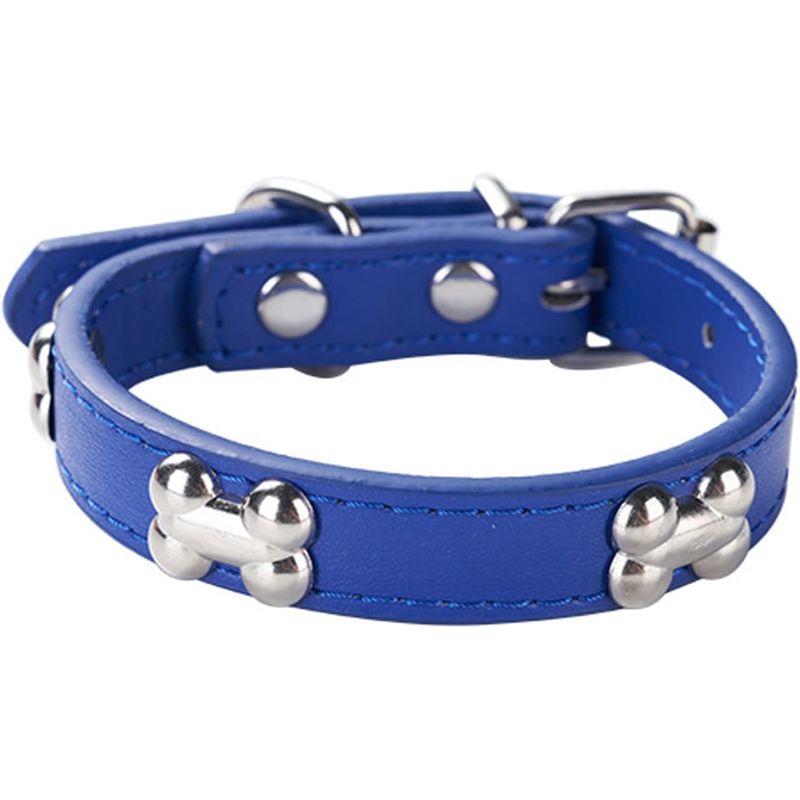 HausPets Hundehalsband Kunstleder Gepolstert Blau S