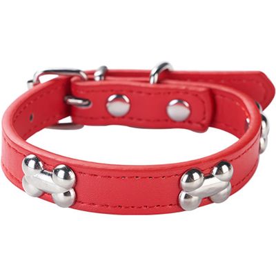 HausPets Hundehalsband Kunstleder Gepolstert Rot S