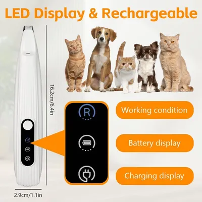 HausPets Haarschneider Hund Katze Wiederaufladbar LED Pfoten Weiß