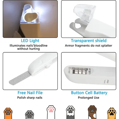 HausPets LED Krallenschneider Hund Katze Kaninchen Sicher HausPets LED Krallenschneider Hund Katze Kaninchen Sicher