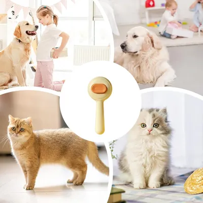 HausPets Brosse Toilettage Chat Démêlage Déverrouillage Jaune HausPets Brosse Toilettage Chat Démêlage Déverrouillage Jaune