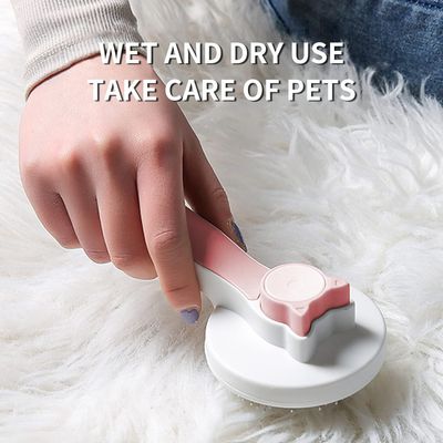 HausPets Brosse Autonettoyante Chat Rose Poils Courts Longs
