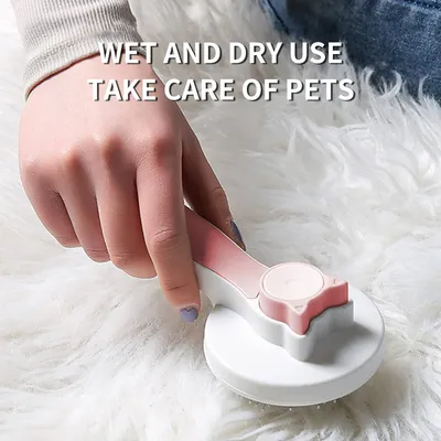 HausPets Brosse Autonettoyante Chat Rose Poils Courts Longs HausPets Brosse Autonettoyante Chat Rose Poils Courts Longs
