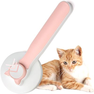 HausPets Selbstreinigende Katzenbürste Rosa Kurz Langhaar