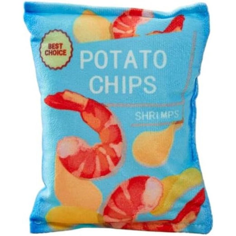 HausPets Quietschspielzeug Chipstüte Plüsch Blau