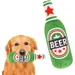 HausPets Hundespielzeug Plüsch Flasche Grün Quietschend
