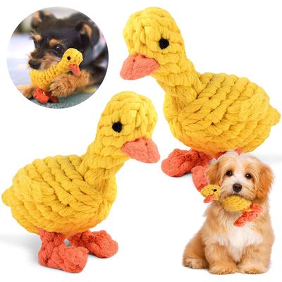 HausPets Hundespielzeug Baumwolle Ente Kauspielzeug 2er Set