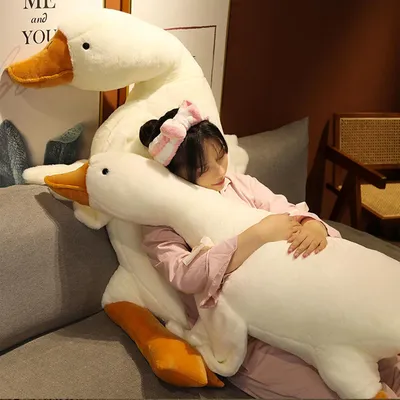 HausPets Jouet Chien Canard Blanc Peluche Résistant
