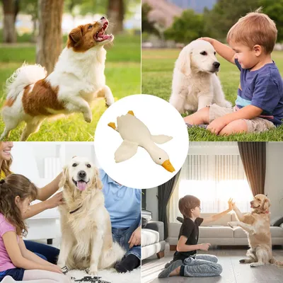 HausPets Hundespielzeug Weiße Ente Plüsch Robust