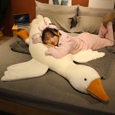 HausPets Jouet Chien Canard Blanc Peluche Résistant