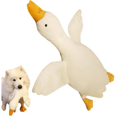HausPets Hundespielzeug Weiße Ente Plüsch Robust