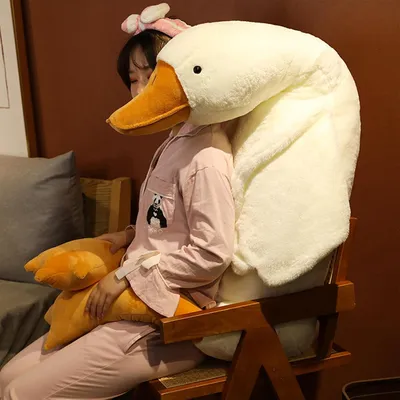 HausPets Jouet Chien Canard Blanc Peluche Résistant