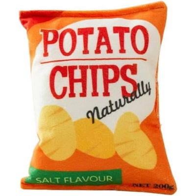 HausPets Quietschspielzeug Chipstüte Plüsch Orange