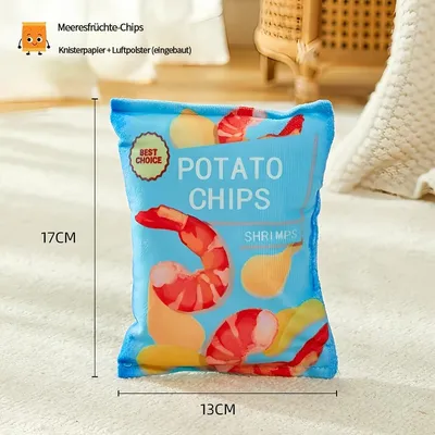 HausPets Quietschspielzeug Chipstüte Plüsch Grün