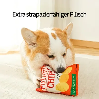 HausPets Quietschspielzeug Chipstüte Plüsch Grün