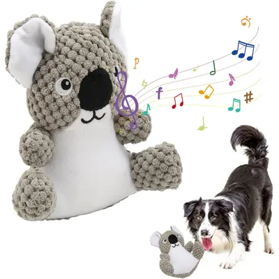 HausPets Jouet Chien Koala Peluche Couineur Lavable