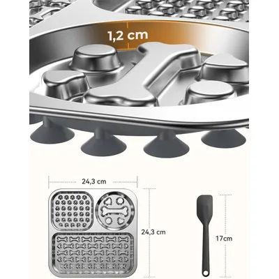 HausPets Tapis Lécher Chien Inox Anti-Glouton Ventouse Antistress
