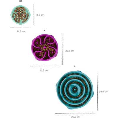 HausPets Gamelle Lente Chien Anti-Ballonnement Labyrinthe Turquoise L