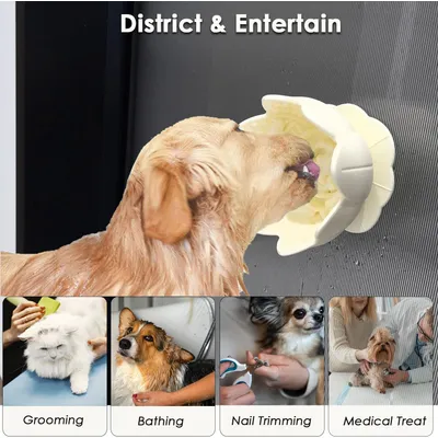 HausPets Tapis Lécher Chien Anti-Anxiété Enrichissant Antidérapant Beige