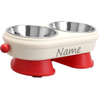 HausPets Gamelle Surélevée Personnalisée Acier Inoxydable 350ml x2