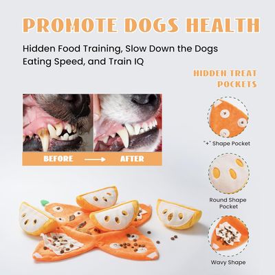 HausPets Jouet Chien Orange 5en1 Interactif Cache-Cache Couineur