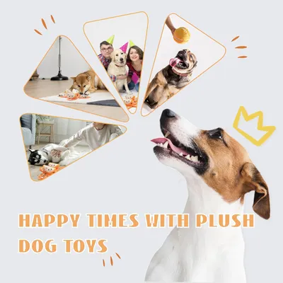 HausPets Juguete para perros Orange 5 en 1 para jugar al escondite, sonido