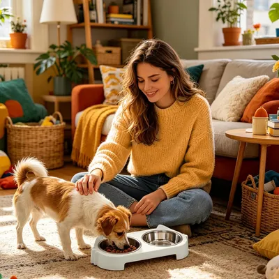 HausPets Support Gamelle Surélevée Chien Acier Inoxydable Antidérapant